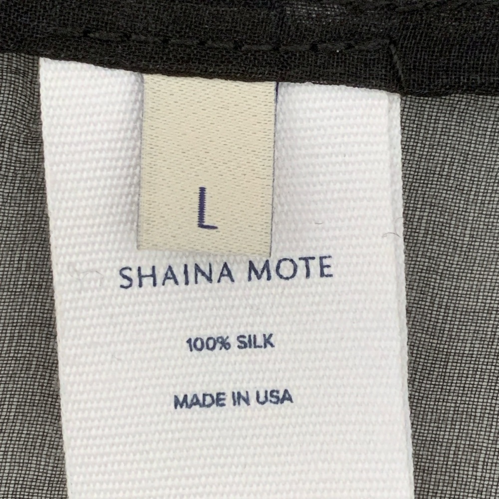 SHAINA MOTE 100% Silk Gia Sheer Organza Wrap Top - Black - Large - Picture 5 of 6